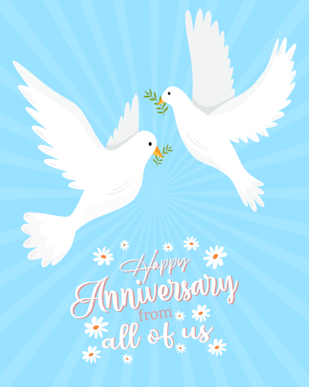 Pigeon online Anniversary Card