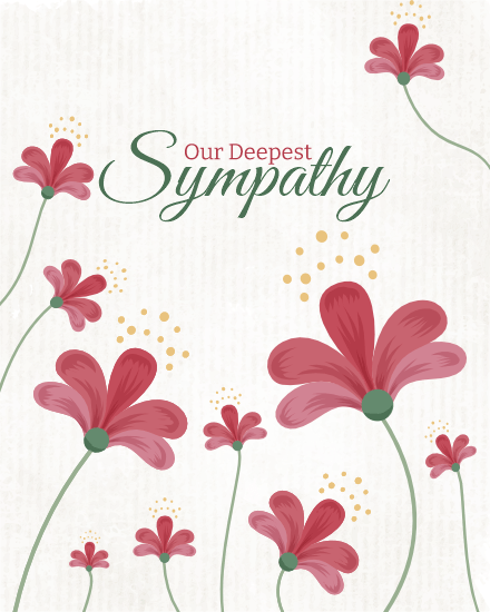 Pinkish Flowers online Sympathy Card