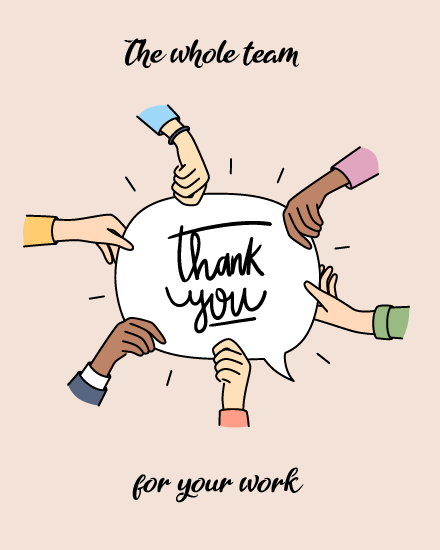 Whole Team online Employee Appreciation Card