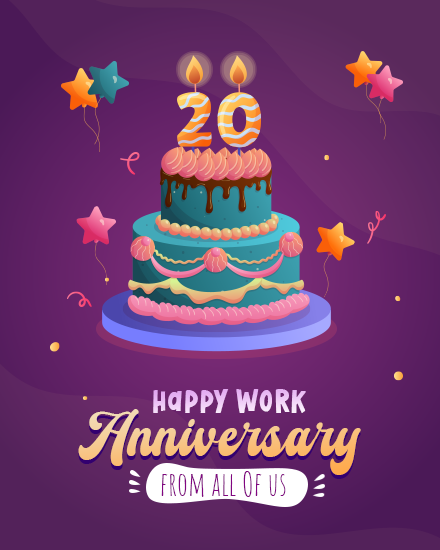 Twenty online Work Anniversary Card