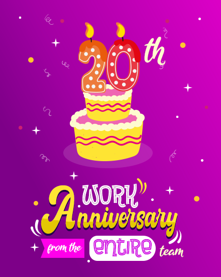 Twenty Year online Milestone Work Anniversary Card