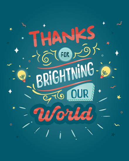 Brightning World online Thank You Card