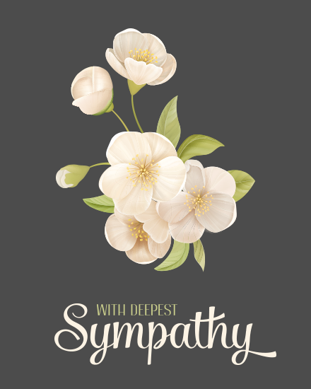 White Flowers online Sympathy Card