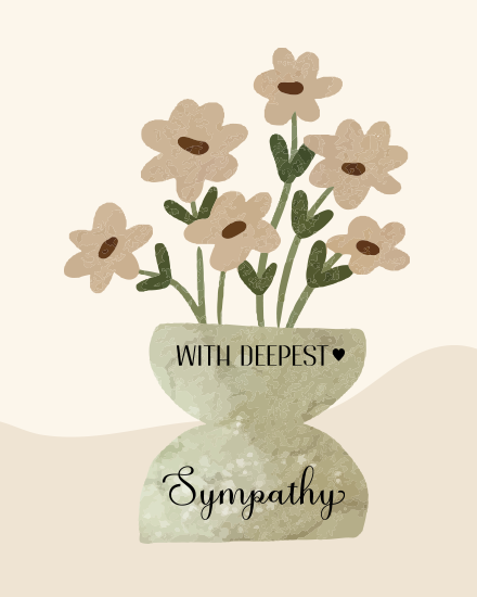 Floral Pot online Sympathy Card