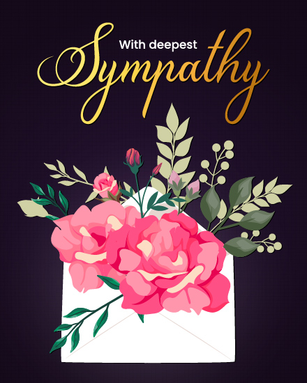 Deepest Floral online Sympathy Card