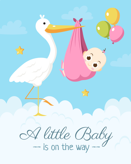 On The Way online Baby Shower Card