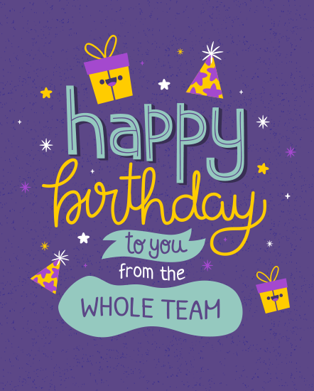 Whole Team online Birthday Card