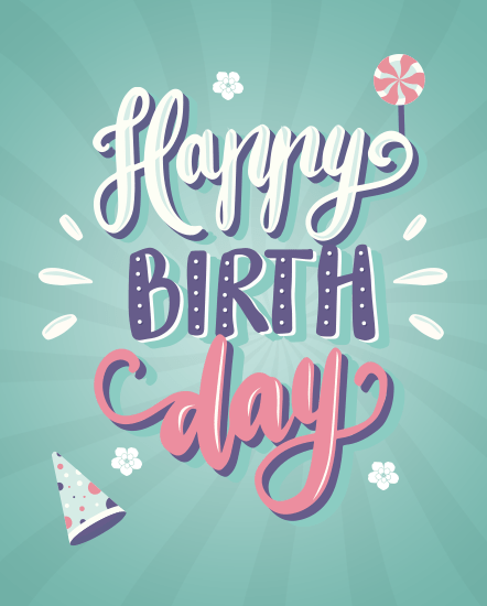 Cap Lollipop online Birthday Card
