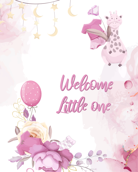 Welcome Little online Baby Shower Card