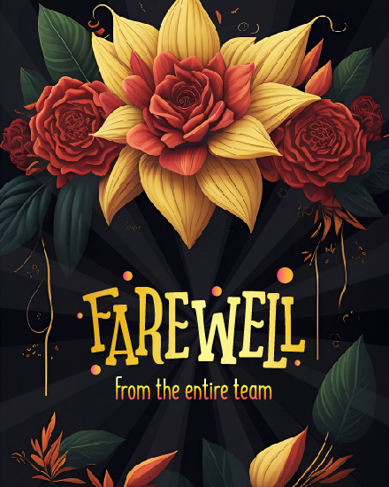 Floral  online Farewell Card