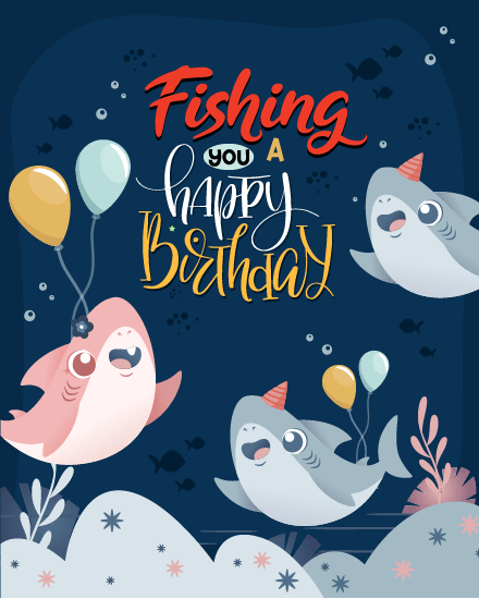 Cute Whales online Funny Birthday Card
