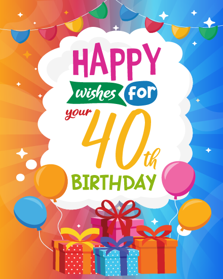 Fortieth online Milestone Birthday Card
