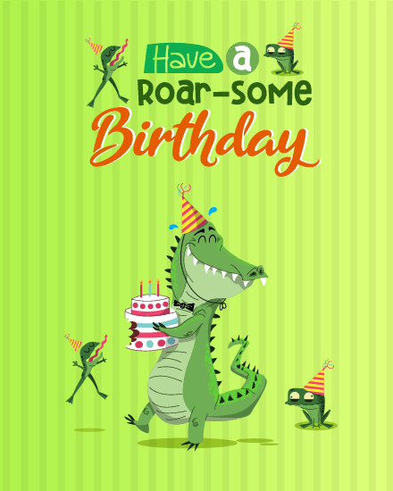 Crocodile online Funny Birthday Card
