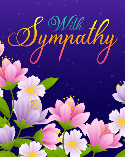 Pink Floral online Sympathy Card