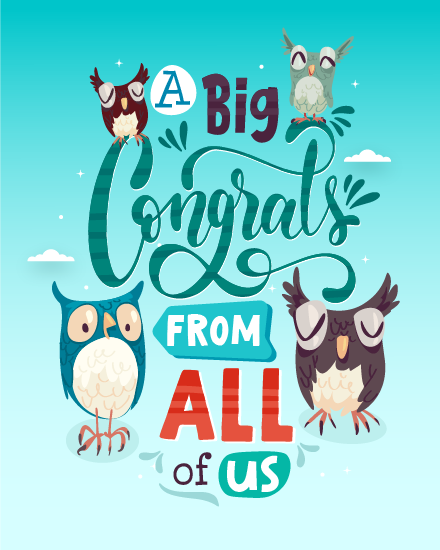 Owl online Congratulations Card