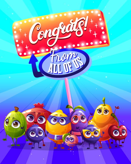 Cute Fruits  online Congratulations Card