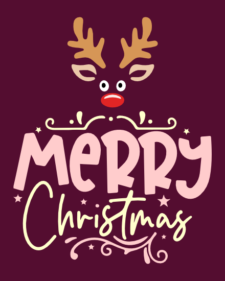 Deer online Christmas Card