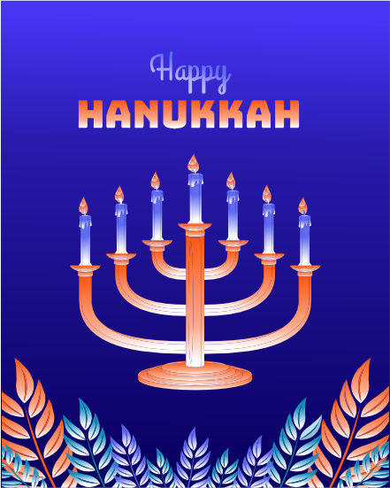 Gradient  online Hanukkah Card