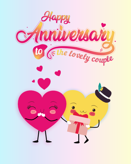 Hearts online Anniversary Card