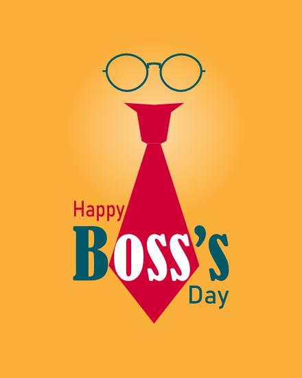 Red Tie online Boss Day Card