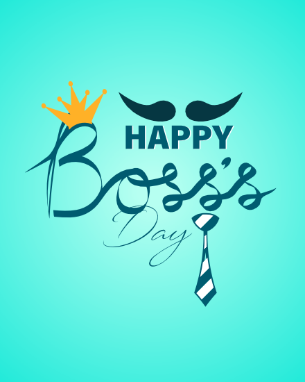 Moustache online Boss Day Card