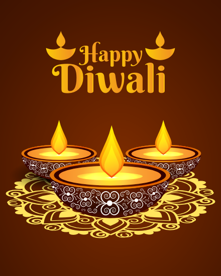 Golden Rangoli online Diwali Card