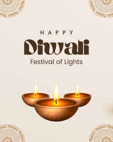 Light Theme online Diwali Card