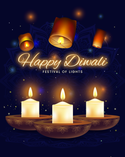 Candles online Diwali Card