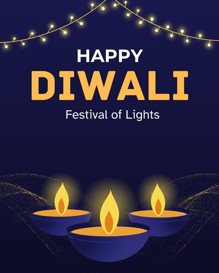 Decoration Lights  online Diwali Card