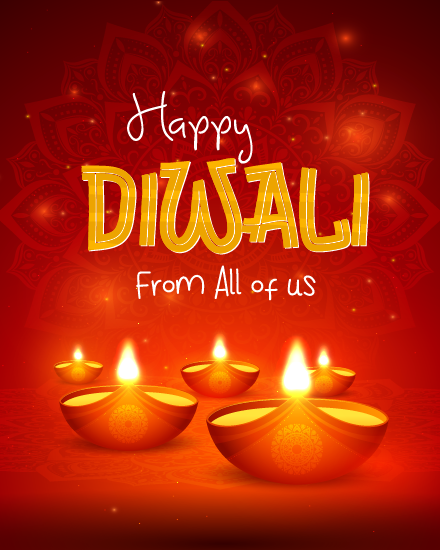 Red Rangoli online Diwali Card