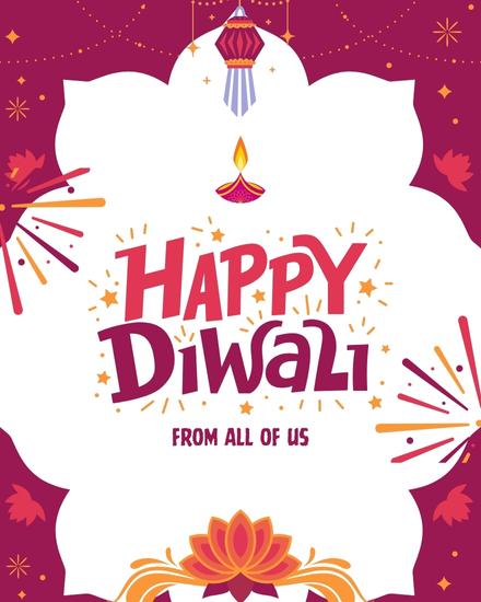 Pink Theme online Diwali Card