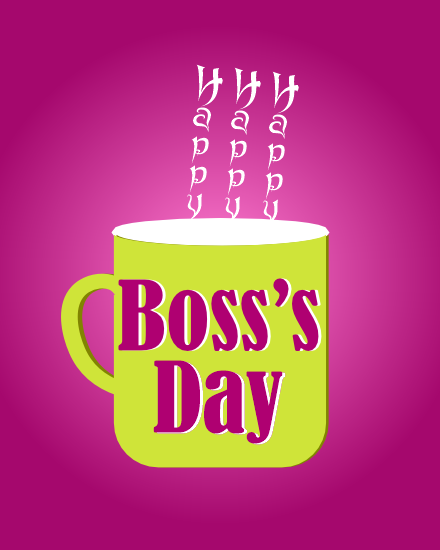 Green Cup online Boss Day Card