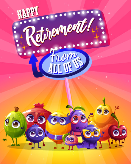 Cute Fruits  online Retirement Card