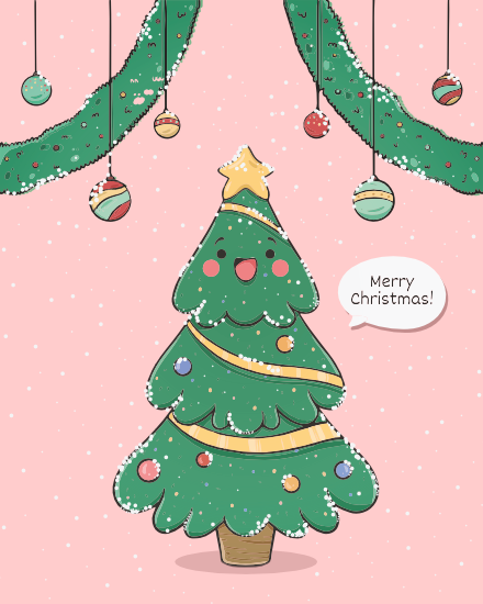 Happy Tree online Christmas Card