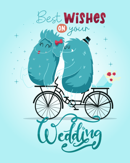 Cartoon online Wedding Card