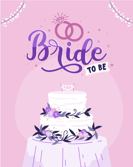 White Cake online Bridal Shower Card