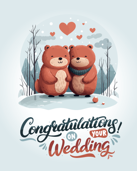 Bear online Wedding Card