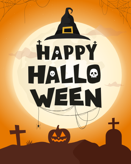 Witch Hat online Halloween Card