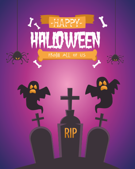 Ghosts online Halloween Card