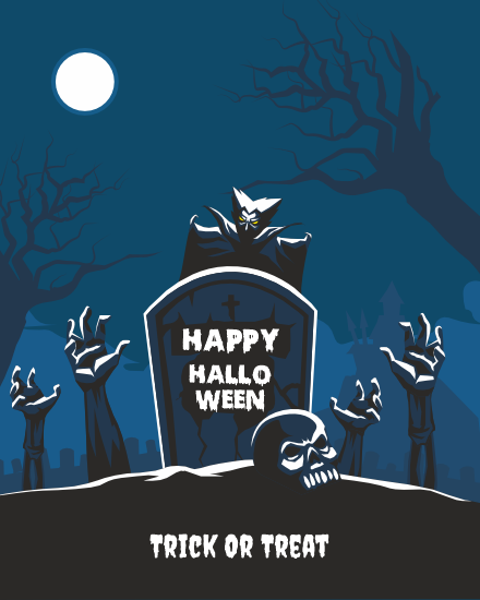 Treat online Halloween Card
