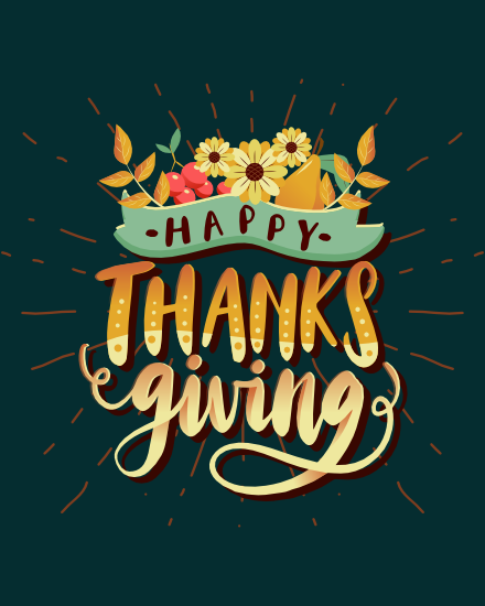 Typography online Thanks Giving Card