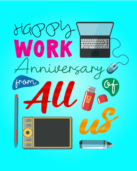 Office online Work Anniversary Card