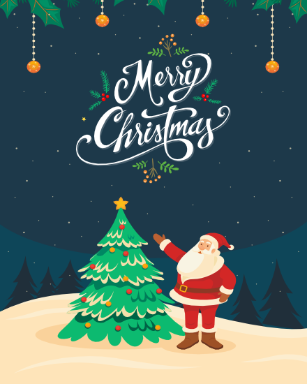Santa Claus online Christmas Card