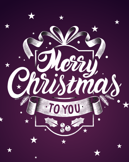 Typography online Christmas Card