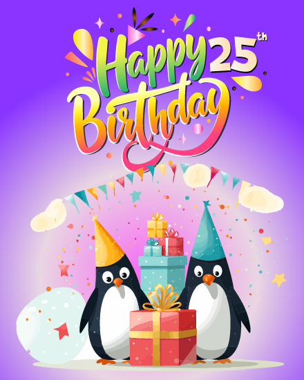Twenty Fifth online Milestone Birthday Card