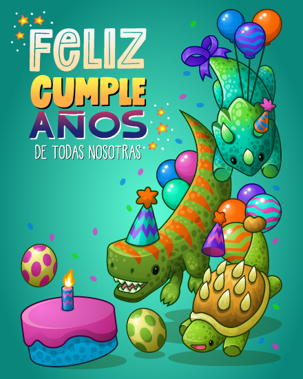 Dinosaur online Feliz cumpleaños Card