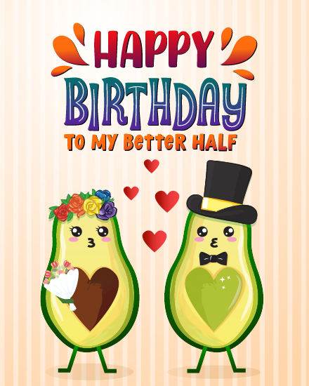 Better Half online Husband birthday Card