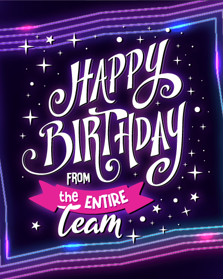 Neon Lights online Birthday Card