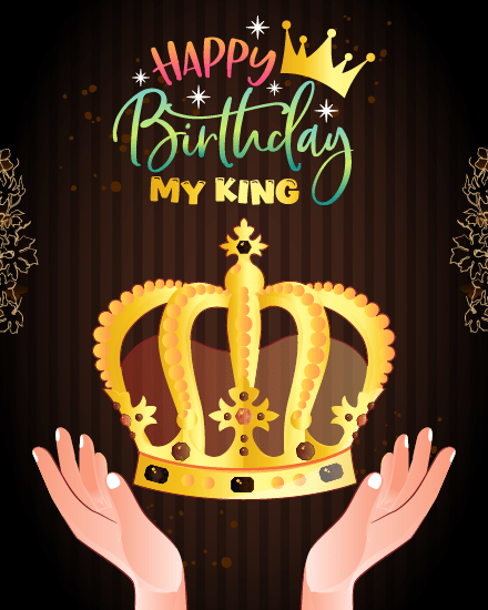 Golden Crown online Husband birthday Card