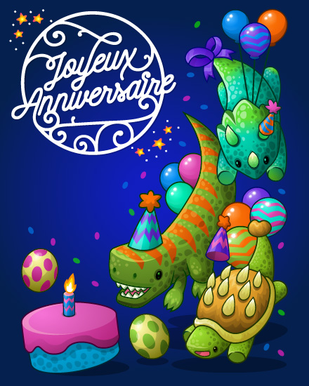 Dinosaurs online Joyeux Anniversaire Card